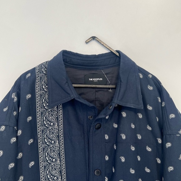 The Kooples Quilted Bandana Pocket Front Button Jacket - Picture 1 of 10
